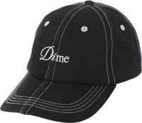 Dime Split Low Pro Velcro Strapback Hat - black