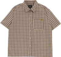 HUF Stretch Micro Plaid S/S Shirt - clay