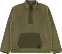 Jones Lodge Half Zip Recycled Fleece Pullover Crew Sweatshirt - moss green