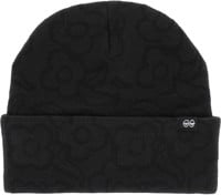 Krooked Flowers Eyes Clip Beanie - black
