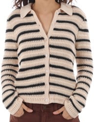Rhythm Women's Highline Stripe Long Sleeve Knit Sweater - white