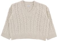 RVCA Women's Cable V Neck Sweater - star white