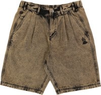 Tactics Buffet Pleated Denim Shorts - gold overdye black denim