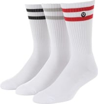 Tactics Icon Sock 3 Pack - striped white